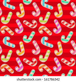 seamless Christmas pattern with candy canes
