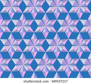 Seamless christmas pattern. Crystal  shining snowflakes. Light stars on blue background. Winter, holiday, sale, ice cream wrapper texture. Vector 