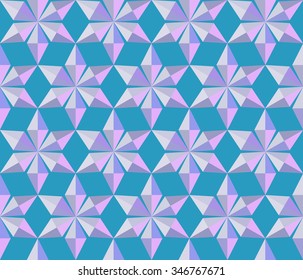 Seamless christmas pattern. Crystal snowflakes, shining snowfall. Light star silhouettes on green background. Ice cream, sweets wrapper. Winter, holiday, sale theme texture. Vector illustration.