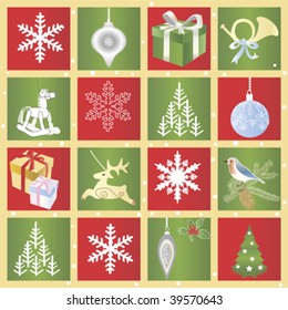 Seamless Christmas pattern with Decorative Design Elements