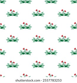 	Seamless Christmas pattern with decorative elements like holly, mistletoe and garlands.
