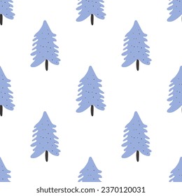 Seamless Christmas pattern with decorative Christmas trees