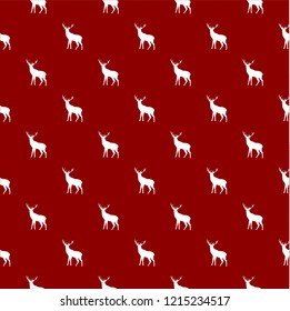 seamless Christmas pattern with a deer