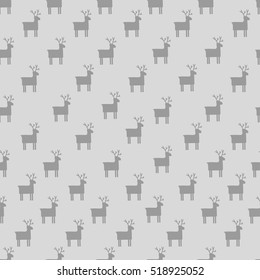 Seamless Christmas pattern  deer silhouette. Wrapping paper.