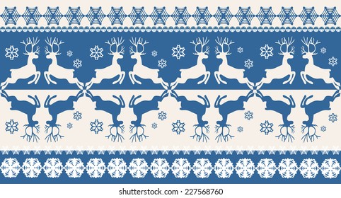 Seamless Christmas pattern with deers