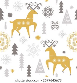Padrão de Natal sem emenda com cervos, fundo xmas