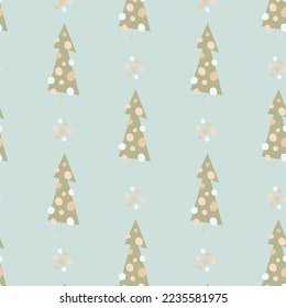 Seamless christmas pattern drawn in cartoon style