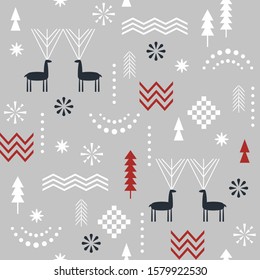 seamless Christmas pattern , fabric design or gift paper, wrapping print