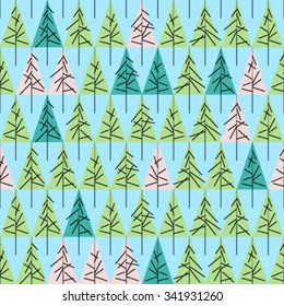Seamless Christmas pattern with Fir tree. / Christmas Tree