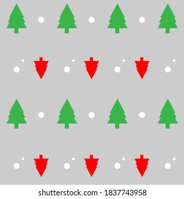 Seamless Christmas pattern. Forest, trees