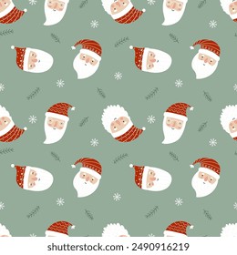 Seamless Christmas pattern with funny santa. for textiles, clothes, wrapping paper