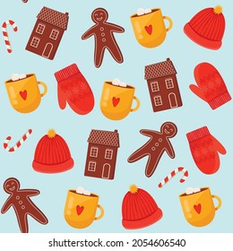 Seamless Christmas pattern for gift paper vector