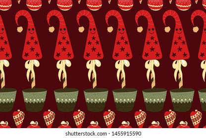 seamless christmas pattern. Good New Year spirit. Festive atmosphere.