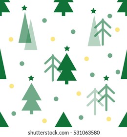 seamless christmas pattern with green pine tree
