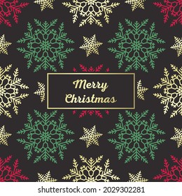 Seamless Christmas Pattern with greetings Merry Christmas