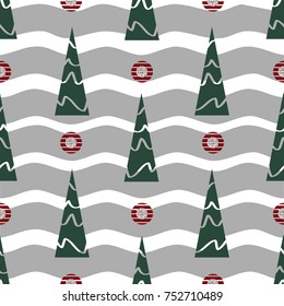 seamless christmas pattern with grey stripe background
