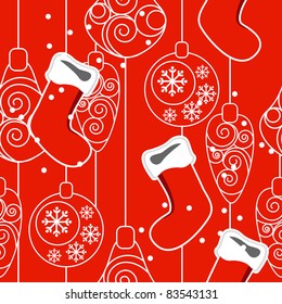 Patrón de Navidad sin inconvenientes con calcetines colgantes de Santa
