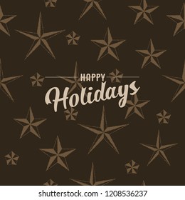 seamless christmas pattern with happy holidays phase text design vintage