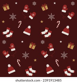 seamless Christmas pattern, happy new year, wrapping paper, gift, Christmas Eve, vector