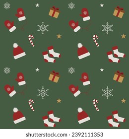 seamless Christmas pattern, happy new year, wrapping paper, gift, Christmas Eve, vector