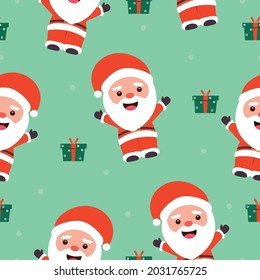 Patrón navideño de feliz sonriente Santa Claus.
