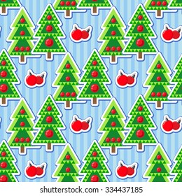 Seamless christmas pattern. Holiday background for Christmas and New Year. Winter wallpaper. Vector illustration.