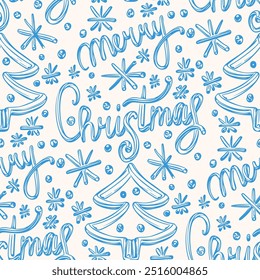 Padrão de Natal perfeito com letras. Ilustração vetorial.