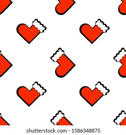 Seamless Christmas Pattern with Love Christmas Socks