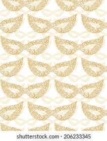 Seamless christmas pattern with masks 