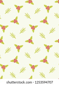 Seamless Christmas pattern with mistletoe