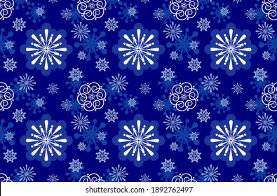 Patrón de navidad sin foco con copos de nieve multicolores