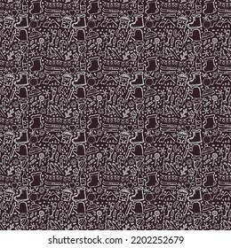 Seamless christmas pattern. New year background. Doodle illustration with christmas and new year icons