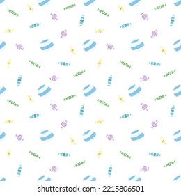 Seamless christmas pattern. New year background. Doodle illustration with christmas and new year icons