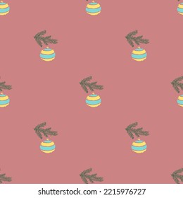 Seamless christmas pattern. New year background. Doodle illustration with christmas and new year icons