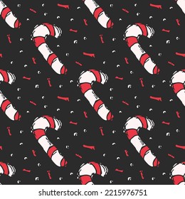 Seamless christmas pattern. New year background. Doodle illustration with christmas and new year icons