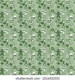Seamless christmas pattern. New year background. Doodle illustration with christmas and new year icons