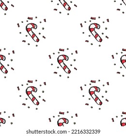 Seamless christmas pattern. New year background. Doodle illustration with christmas and new year icons
