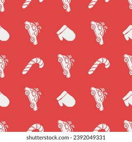 Seamless christmas pattern. New year background. Doodle illustration with christmas icons