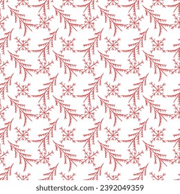 Seamless christmas pattern. New year background. Doodle illustration with christmas icons
