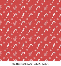 Seamless christmas pattern. New year background. Doodle illustration with christmas icons