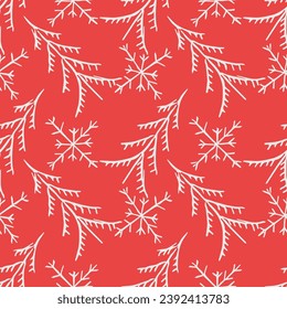 Seamless christmas pattern. New year background. Doodle illustration with christmas icons