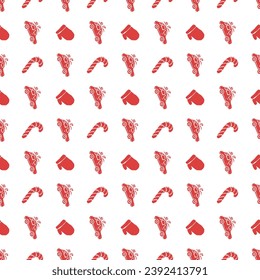 Patrón de navidad sin foco. Antecedentes de Año Nuevo. Ilustración de doodle con iconos de navidad