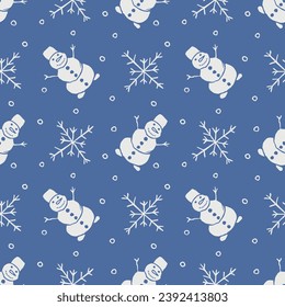 Seamless christmas pattern. New year background. Doodle illustration with christmas icons