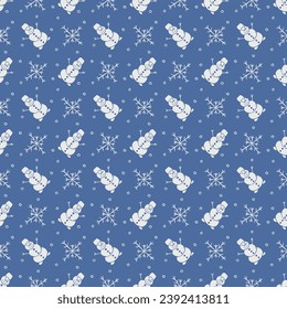 Seamless christmas pattern. New year background. Doodle illustration with christmas icons