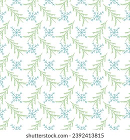 Seamless christmas pattern. New year background. Doodle illustration with christmas icons