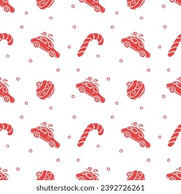 Seamless christmas pattern. New year background. Doodle illustration with christmas icons