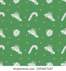 Patrón de navidad sin foco. Antecedentes de Año Nuevo. Ilustración de doodle con iconos de navidad