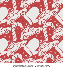 Seamless christmas pattern. New year background. Doodle illustration with christmas icons