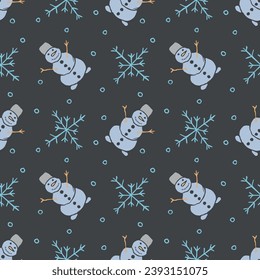 Seamless christmas pattern. New year background. Doodle illustration with christmas icons
