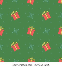 Nahtlose Weihnachtsmuster. Neuer Hintergrund. Dodle-Illustration mit Weihnachtsbildern